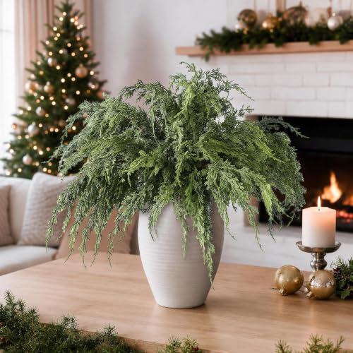 VIERENA 12 Pcs 36-Inch Artificial Cedar Pine Branches for Vase & Christmas Decor