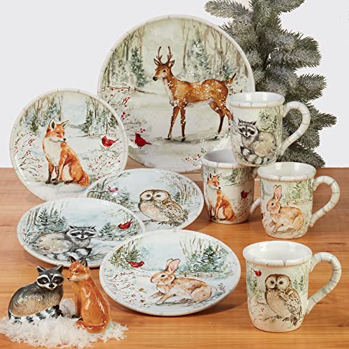 Certified International Winter's Walk 11.25-Inch Dinner Plates Large Pack of 3, Multicolor Holiday Tableware