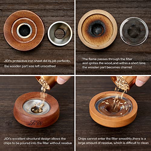 JIDI Whiskey Smoker Kit with Torch & Wood Chips - Old Fashioned Cocktail & Bourbon Smoker Kit