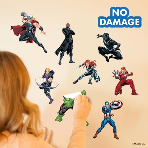 Superhero Wall Decals Set - 8 Piece Removable Vinyl Stickers for Kids Rooms