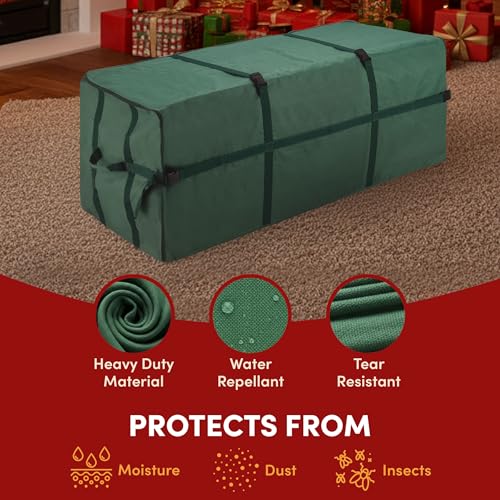 Christmas Tree Storage Bag for 7.5ft Artificial Trees - Green Canvas with Straps