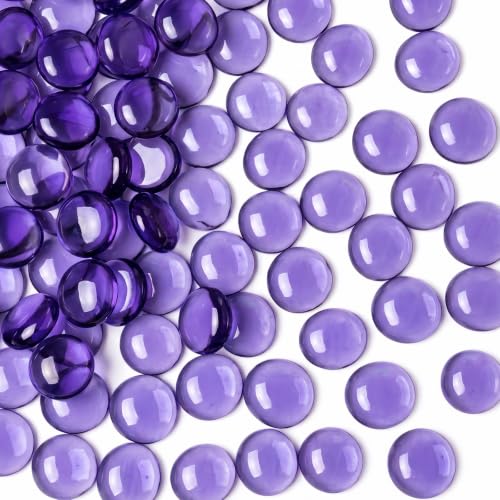 Purple Flat Glass Marbles 1 lb - Translucent Vase Fillers & Aquarium Gems