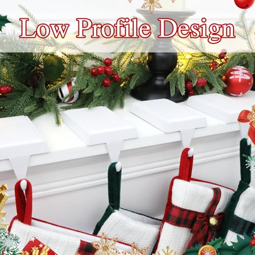 Weighted Metal Christmas Stocking Holders for Mantel - Non-Slip 4-Pack