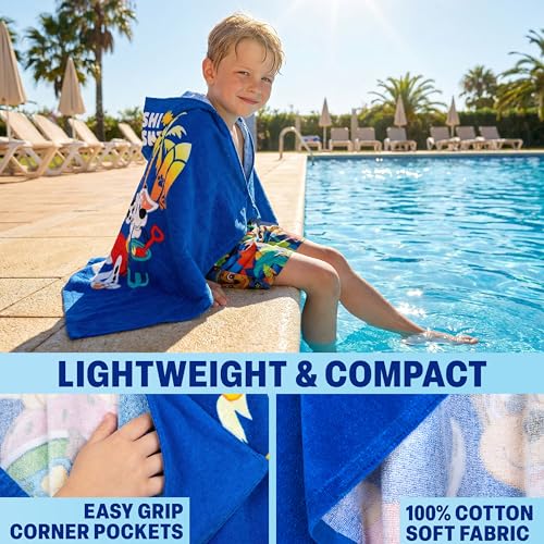 Paw Patrol Kids Hooded Beach Towel - Soft Cotton Bath Poncho Wrap (49"x30")