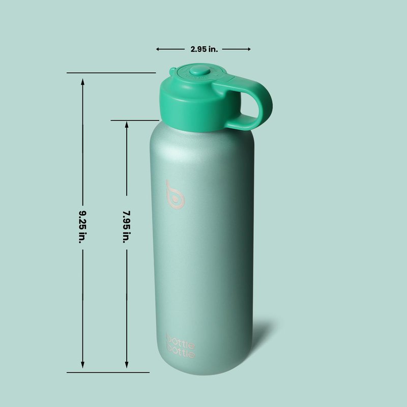 BOTTLE BOTTLE Water Bottle for Carbonated Drinks 20oz Insulated Bottles for Fizzy Drinks Keep Carbonation Longer Leak Proof for Sports Travel School(Green)