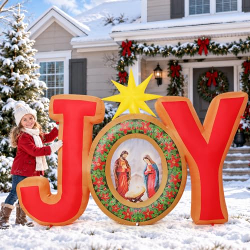 7.84FT Christmas Inflatable Nativity Scene with LED Lights Outdoor Decor