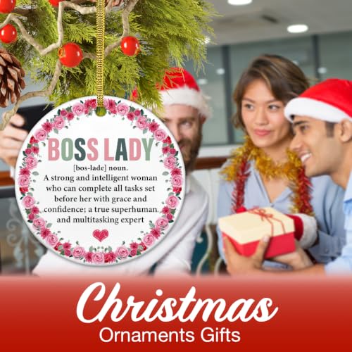 Thank You Boss Lady Ornament - Multi-Color Ceramic Christmas Keepsake Plaque