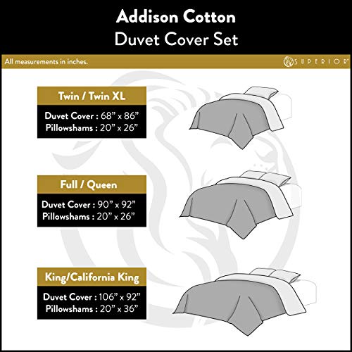 Addison Cotton Striped Duvet Cover Set - 3-Piece, Twin/XL