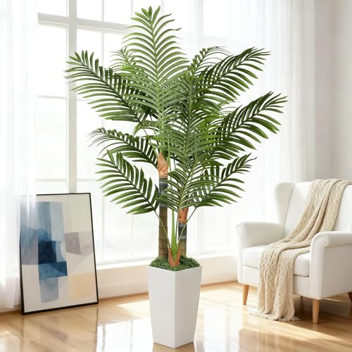 5ft Artificial Palm Tree - Lifelike Faux Areca Plant in Pot