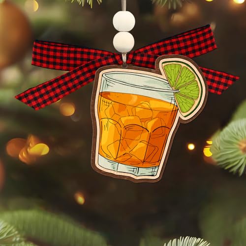 D4DREAM Wooden Cocktail Ornament Style 13 – Christmas Tree Drink Decor Gift