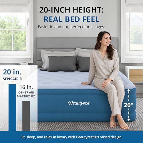 20-Inch Twin Air Mattress with Anti-Leak Pump & Cool Vent Topper