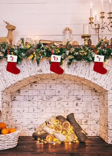 Heureppy Christmas Stockings Small Xmas Letters Hanging Stocking with A - Fireplace Decor
