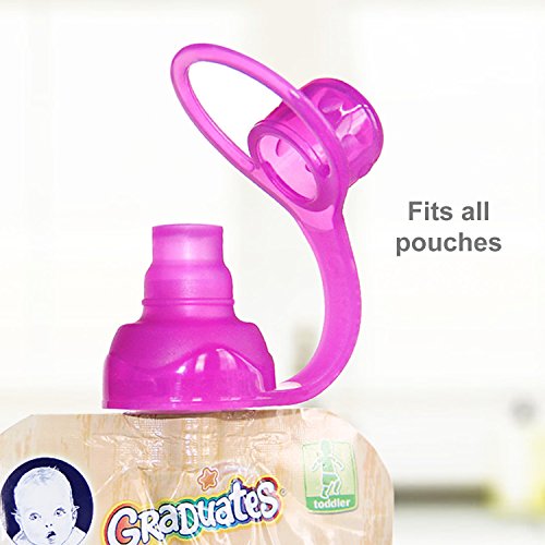 Silicone Food Pouch Tops and Spill Proof Valves with Travel Case