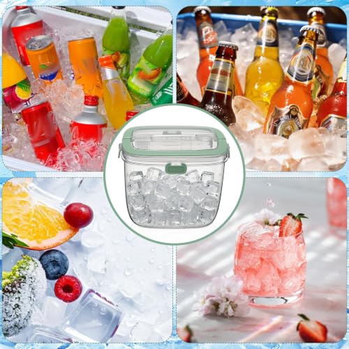 HFYZZ 2-Pack 5L Portable Ice Storage Bins with Lids & Scoops for Outdoor Camping & Parties