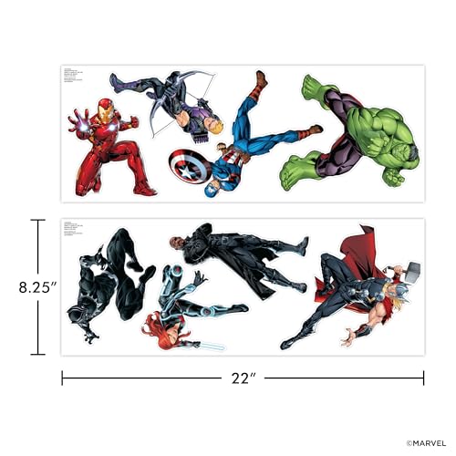 Superhero Wall Decals Set - 8 Piece Removable Vinyl Stickers for Kids Rooms