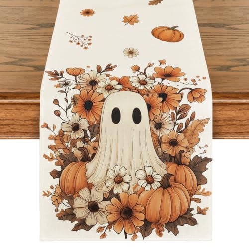 Artoid Mode 13x120 Inch Halloween Table Runner Beige Home Party Decor