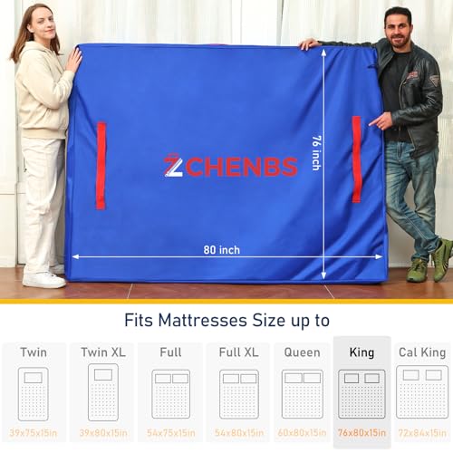 Heavy-Duty King Mattress Bag for Moving & Storage with 12 Handles