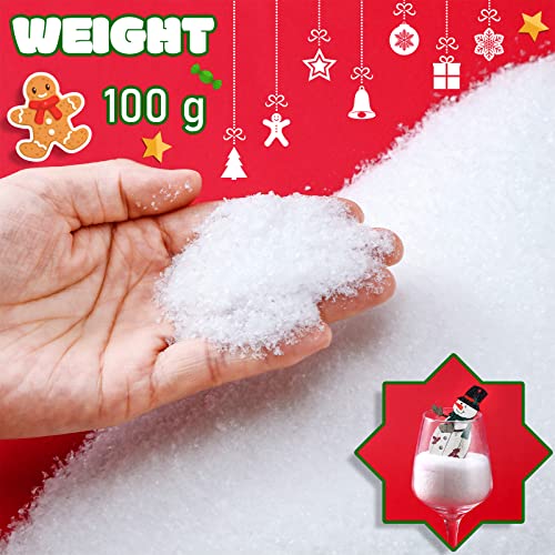 Glitter Artificial Snow Powder for Christmas Crafts & Village Decor (100g)