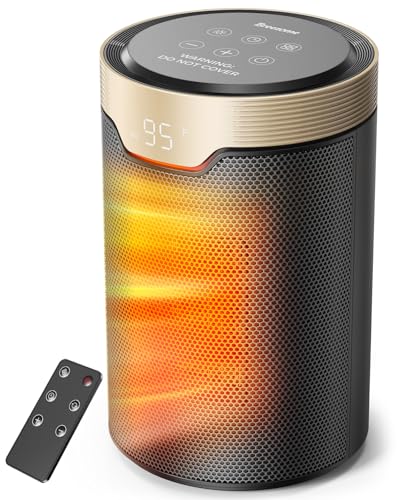 Portable 1500W Electric Space Heater with Remote and Thermostat