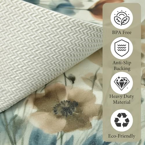 Washable Vinyl Placemats Set of 4 - 12x17 Inch Heat Resistant Table Mats