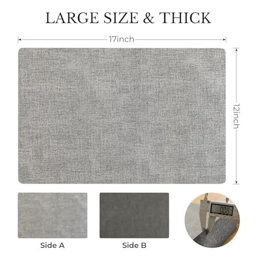 Reversible Faux Leather Placemats Set of 6, Heat Resistant Table Mats
