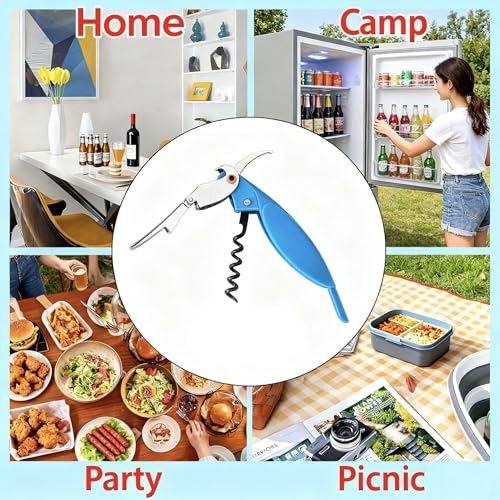 D DrNeeko Parrot Shape Waiters Corkscrew Wine Opener Light Blue - Bottle Opener & Foil Cutter