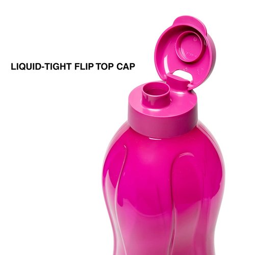 Tupperware 2 x Aquasafe 2 Litre Plastic Bottles with Flip Top
