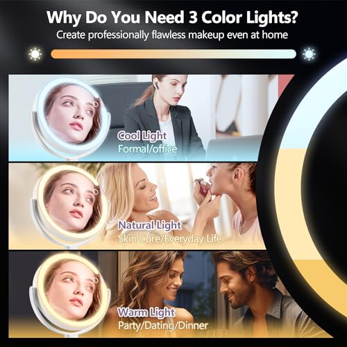 MIYADIVA Makeup Mirror with Lights,20X Magnifying Light and Touch