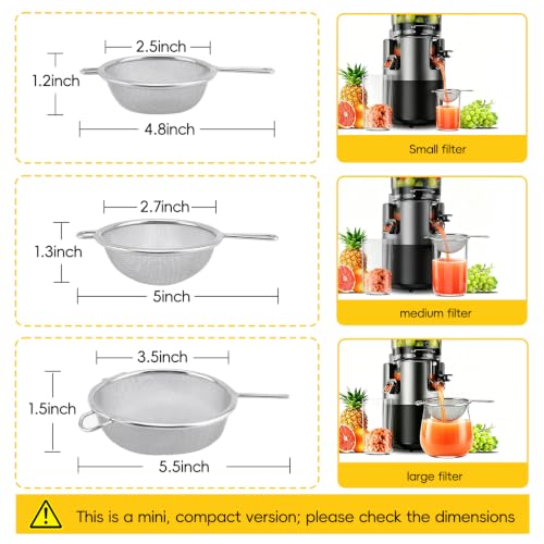 Universal Fine Mesh Juice Strainer - 3-Piece Stainless Steel Filter Set