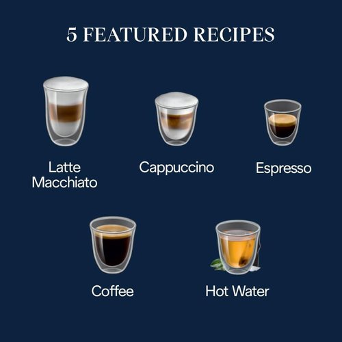 De'Longhi Magnifica Start Automatic Espresso Machine - Auto Milk Frother, Built-In Grinder, 5 One-Touch Recipes