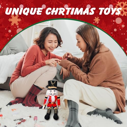 12-Inch Christmas Nutcracker Soldier Plush Doll for Holiday Table Decor