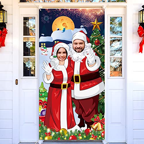 Panelee Christmas Santa Door Cover Backdrop Photo Booth Prop 72 x 36 in