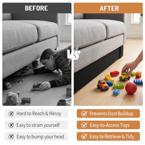 Soft Under Bed Blocker & Furniture Gap Filler for Pets & Toys - 5 in x 11 ft