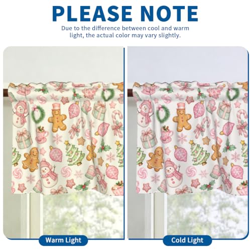 54x18 in Xmas Gingerbread Valances, 2 Pack - Wualmondor Kitchen Decor