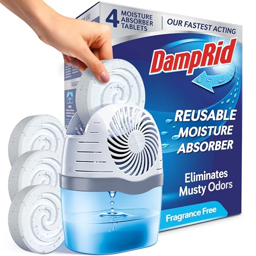 Reusable Moisture Absorber with 4 Tablets for Musty Odor Control
