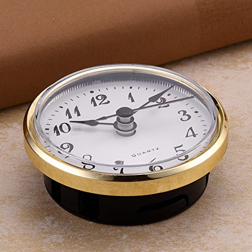 2.8 Inch Quartz Clock Insert with Silver Trim, Arabic Numeral Face