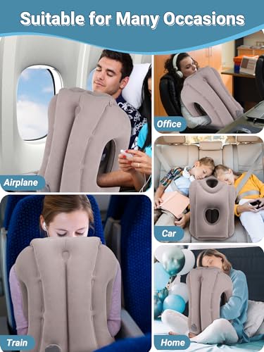 Inflatable Travel Pillow for Airplane - Comfortable Neck Support