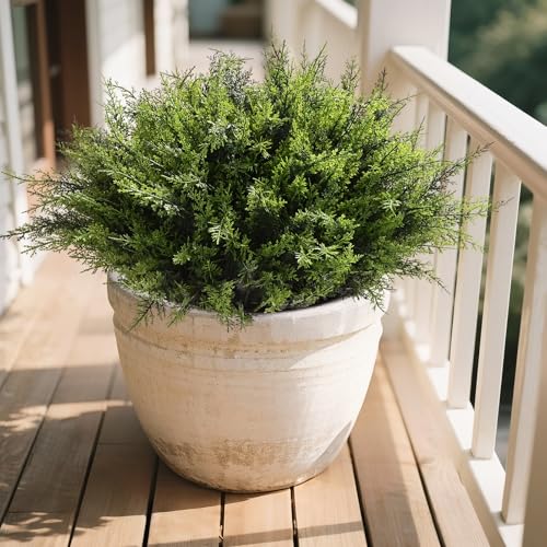 Waipfaru 36 Bundles UV Resistant Artificial Outdoor Plants - Green