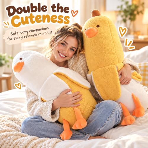35.5in Banana Duck Plush Pillow Toy - Yellow, GailiMaiYa