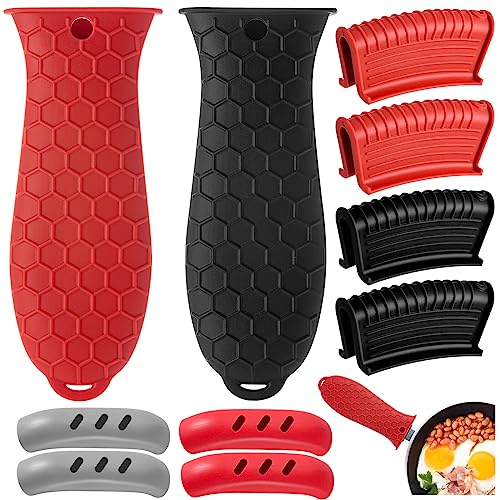 10-Piece Silicone Hot Handle Holder Set for Cast Iron Skillets and Pans