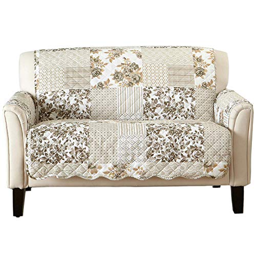 Reversible Patchwork Loveseat Cover - Washable Slipcover Protector