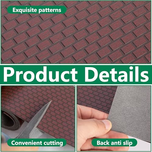4 Pcs Christmas Village Brick Road Mats, Miniature Landscape Accessories