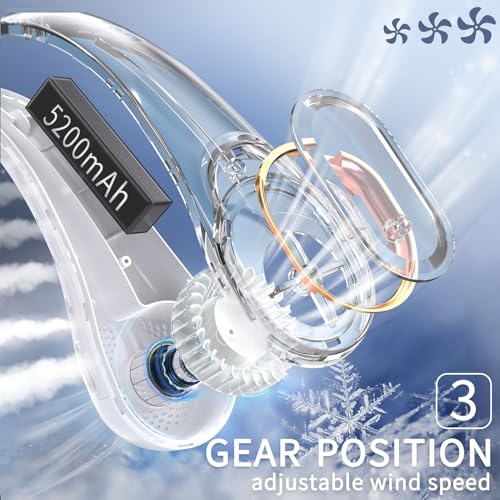 FrSara Portable Neck Fan, 4000mAh Bladeless Personal Fan with 360° Cooling