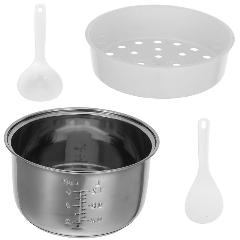 BRIGHTFUFU 1Pc 3L Rice Cooker Cup Stainless Steel Inner Bowl Non-Stick Inner Pot Upgrade Even Heating for Perfect Rice Pots for Multi-Cookers Easy to Clean and Dishwasher Safe