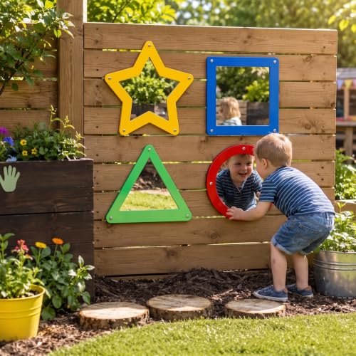 4 Pcs Shatterproof Acrylic Geometry Mirrors for Kids Sensory Wall Decor