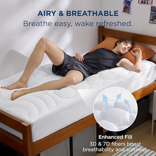 Bedsure Twin XL Mattress Pad - Quilted Topper with 21" Deep Pocket
