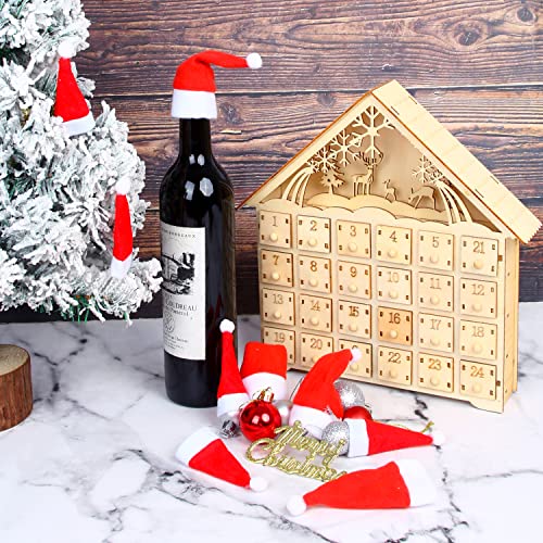 FOIMAS 36 Pack Mini Santa Hats for Wine Bottles & Party Decor