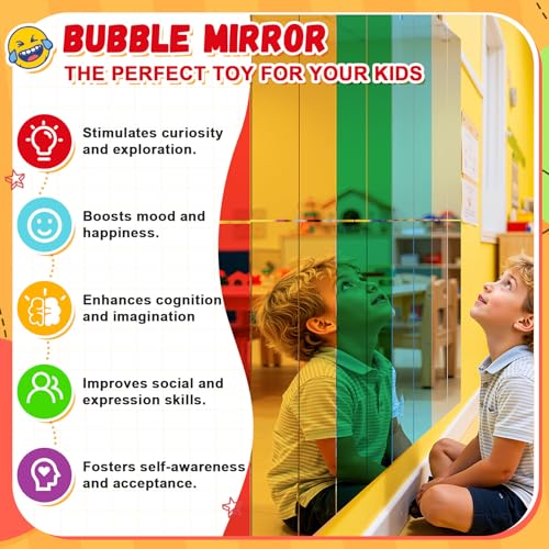 20-Pack Acrylic Sensory Wall Mirrors, Curved Reflective Bubble Panels