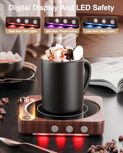Coffee Mug Warmer for Desk with 12H Timer and 3 Temperature Settings