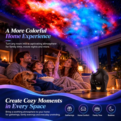 3D Galaxy Projector with 100 Dynamic Video Scenes - Black